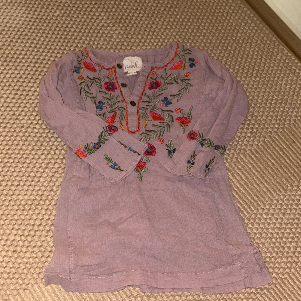 Peek Lavender Embroidered Kids Blouse